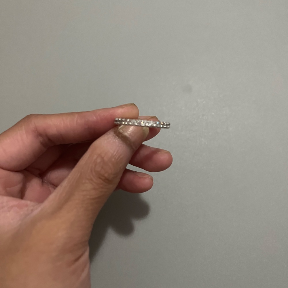 Platinum plated sterling ring